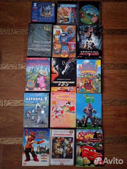 DVD диски с фильмами, сериалами, играми