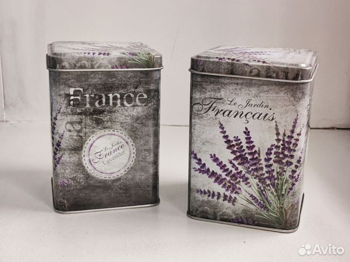 Жестяная банка для сыпучих продуктов, 2 шт