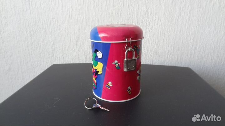 Копилка с замком многоразовая металлическая