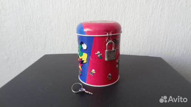 Копилка с замком многоразовая металлическая