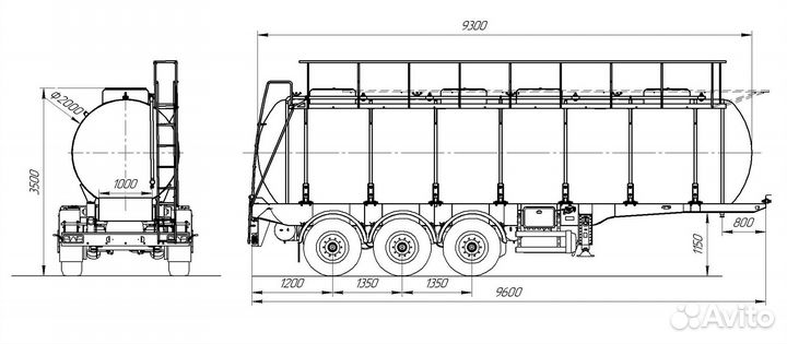 Полуприцеп пищевая цистерна Русский грузовик NURSAN, 2023