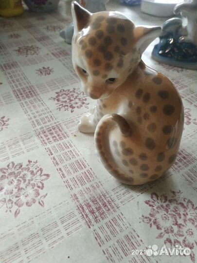 Статуэтка фарфор СССР леопард