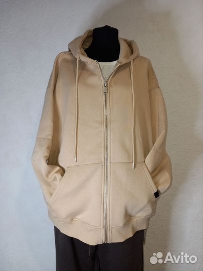 Куртка трикотаж утепленная плюш оверсайз