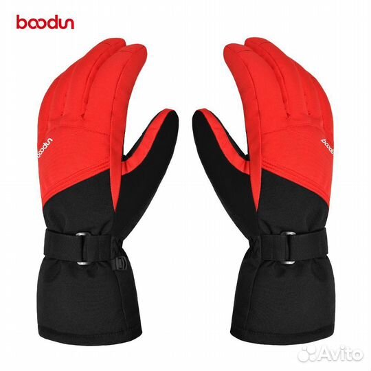 Перчатки горнолыжные Boodun 1384 Black Red XL