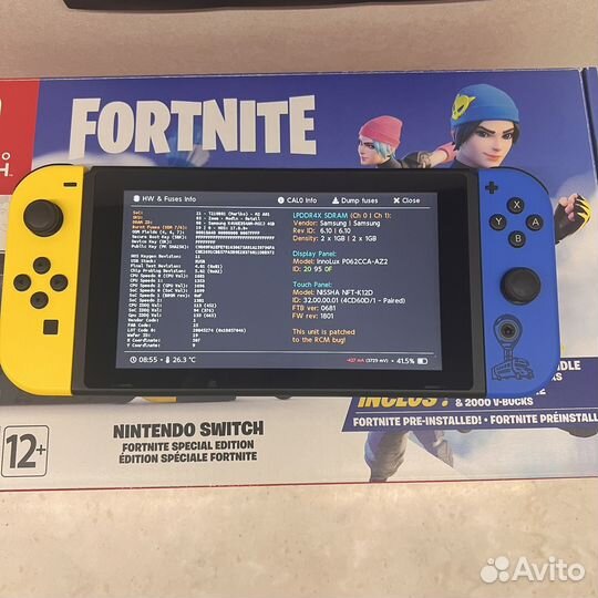 Прошитая Nintendo Switch Rev. 2 Fortnite Edition