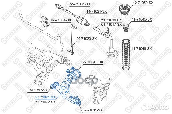 Рычаг левый Mazda 3 BK all 03 57-71071-SX