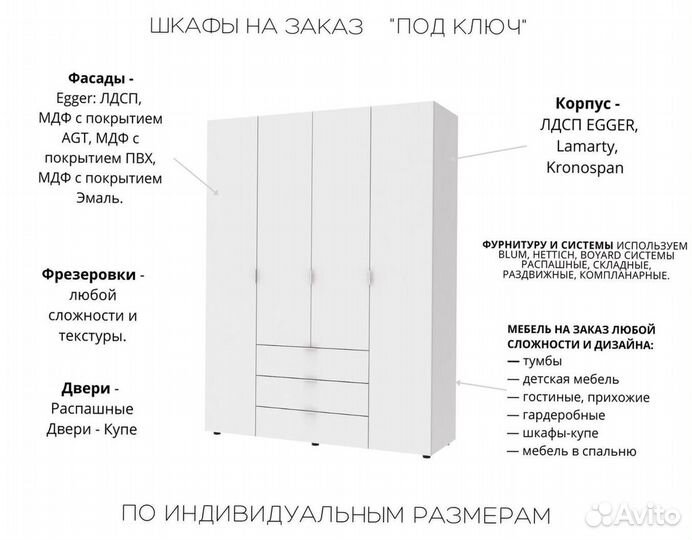 Шкафы распашные на заказ от производителя