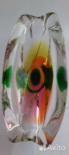 Винтажная пепельница цветное стекло чсср