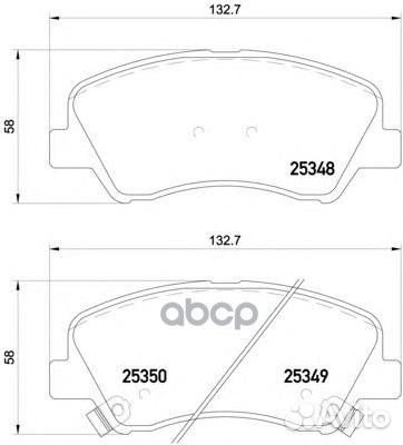 Колодки тормозные дисковые перед P18025 Brembo