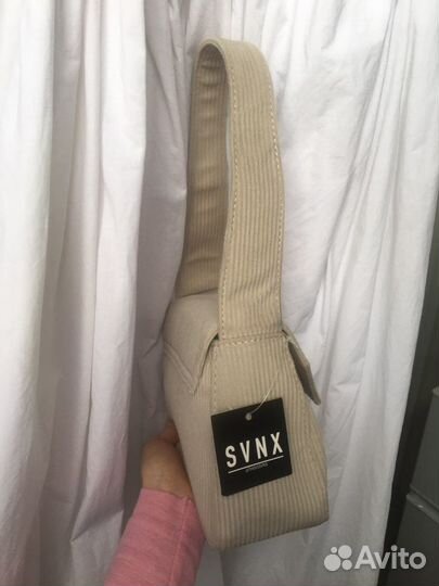 Сумка вельветовая бежевая