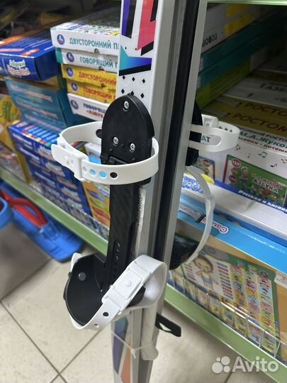 Лыжи подростковые 120 см серые с палками