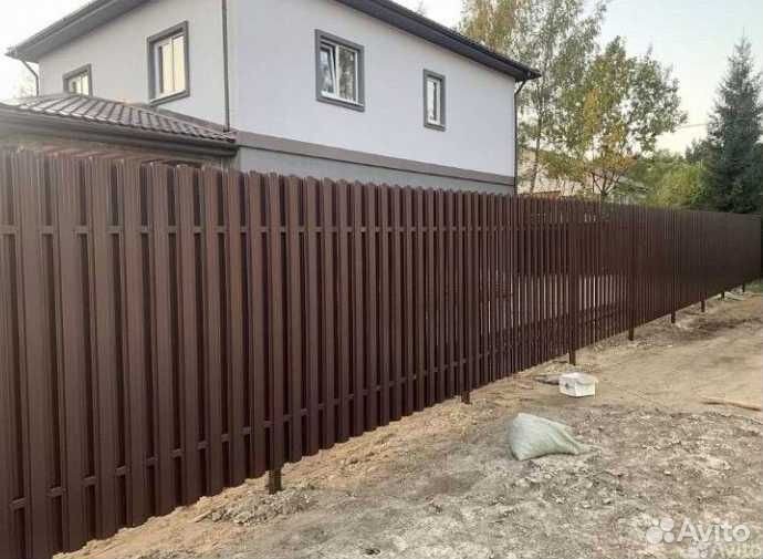 Забор из профнастила под ключ