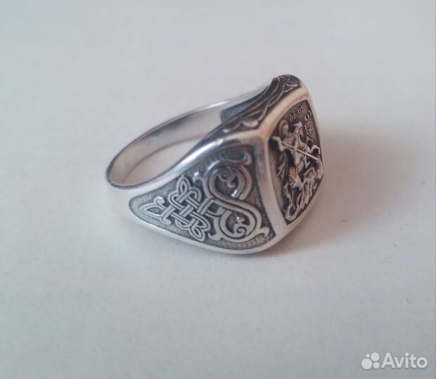 Серебряное кольцо мужское печатка