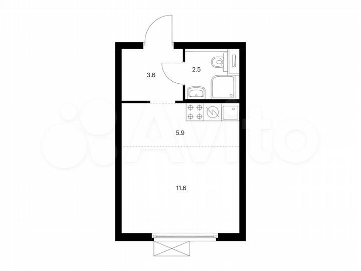 Квартира-студия, 23,6 м², 14/17 эт.