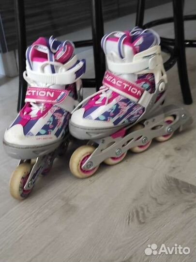 Роликовые раздвижные коньки 26-31 р.+шлем, защита