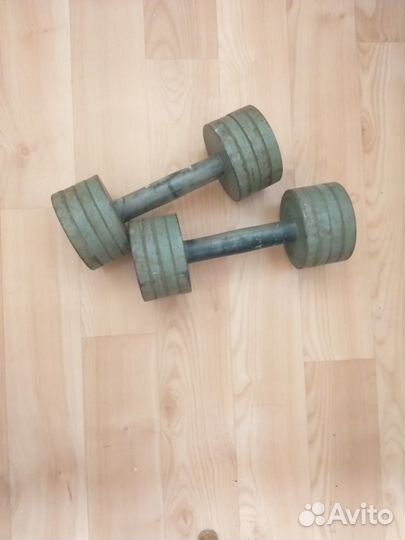 Гантели диам. 10 см, разборные, по 6 кг