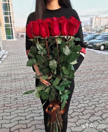 Розы Букеты цветы Розы гиганты 120-130см доставка