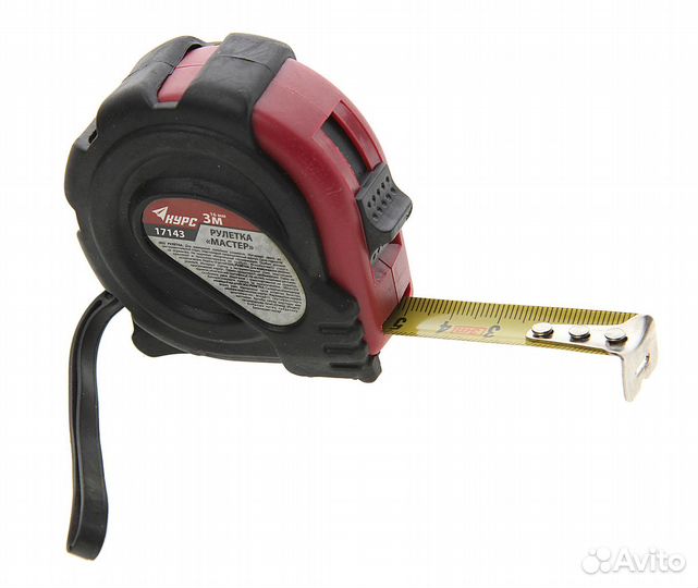 Рулетка 3м 16мм двухкомпонентный корпус курс