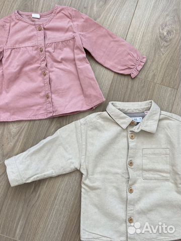Джинсовые рубашки на девочку 74-80