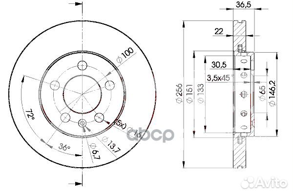 78BD5602-2 к-кт дисков тормозных передних 2шт