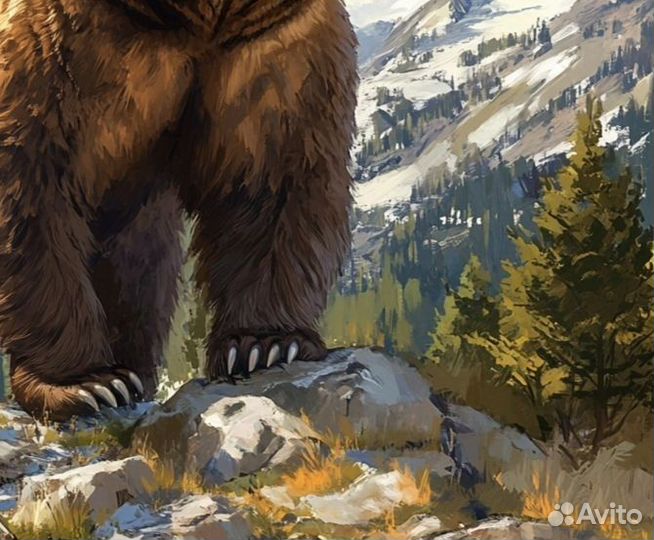 Современная картина Качество Люкс Медведь на горе