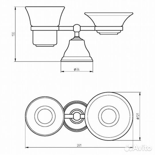 Стакан и мыльница Migliore Provance 17642 бронза