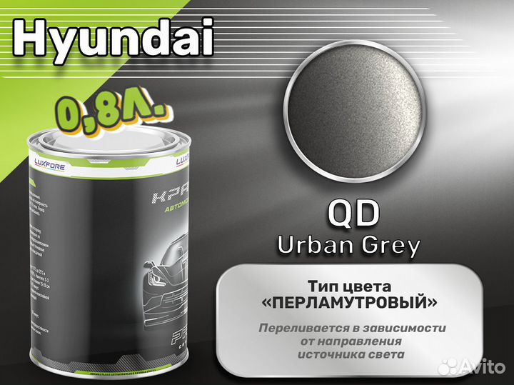 Краска Luxfore 0,8л. (Hyundai QD Urban Grey)