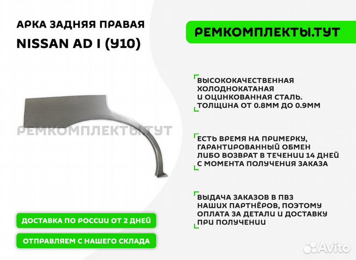 Арка задняя правая Nissan AD Y10