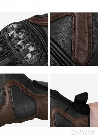 Мотоперчатки кожаные перфорация