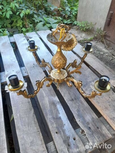 Винтажная бронзовая люстра