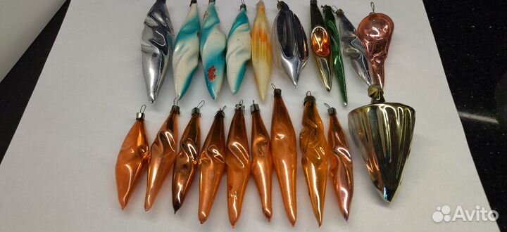 Ёлочные игрушки сосульки 20 шт одним лотом, СССР