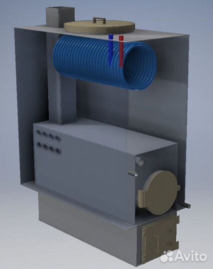 Котел водонагреватель твердотоп с баком 300 литров