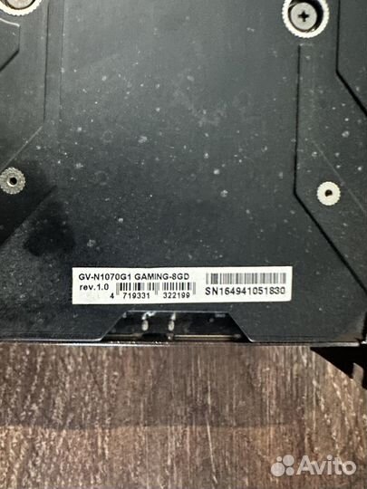 Видеокарта asus Gigabyte GTX1070 8GB