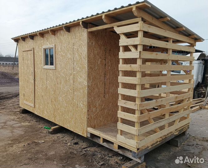 Бытовка с дровником