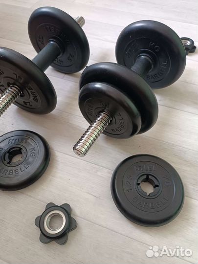 Гантели разборные обрезиненные 9.5 кг barbell
