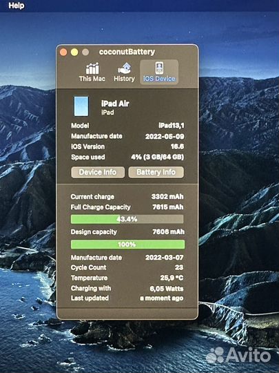 Новый iPad Air 4 Wi-Fi 64Gb Blue (2 месяца)