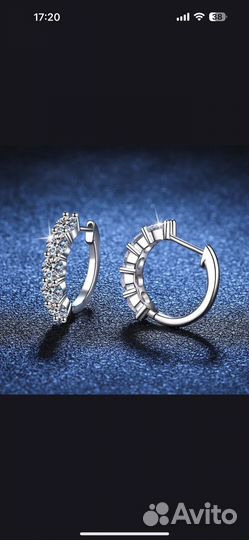 Серьги с муассанитами 3 ct