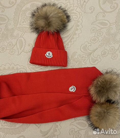 Moncler шапка, шарф новые