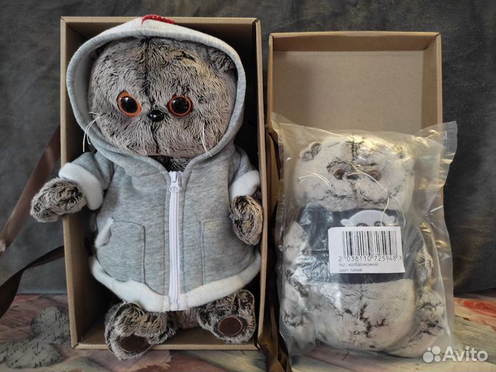 Игрушка мягкая в толстовке Кот