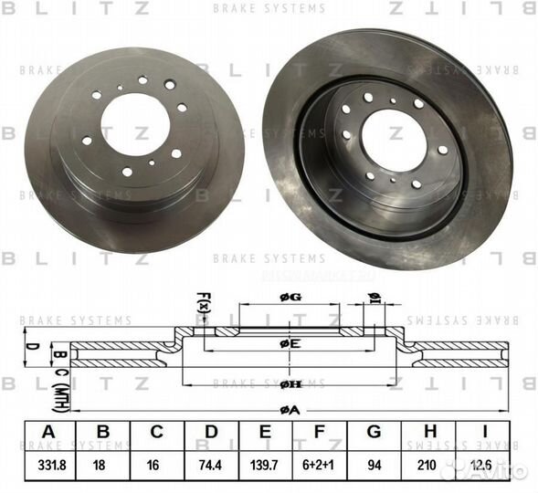 Blitz BS0381 Диск тормозной зад