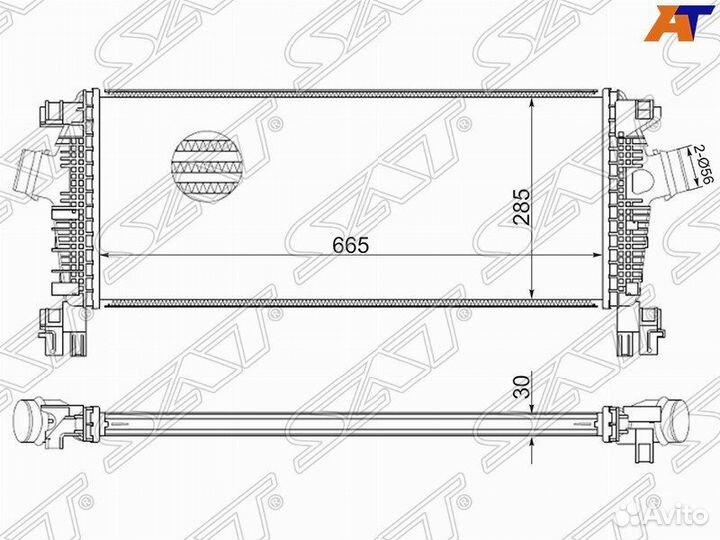 Радиатор охлаждения двигателя ST-1302148 Chevrolet