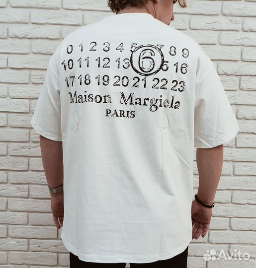 Футболка Maison Margiela белая плотный хлопок mm6