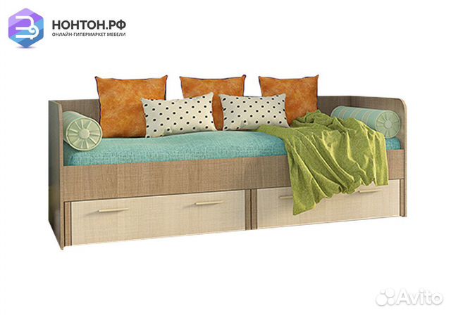 Кровать Юта 0.9 м крослайн карамель / латте