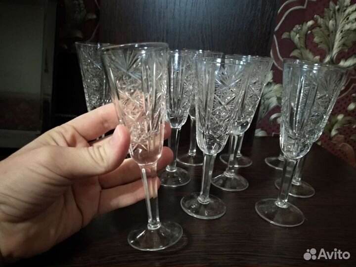 Рюмки/стопки хрустальные СССР. 14 см