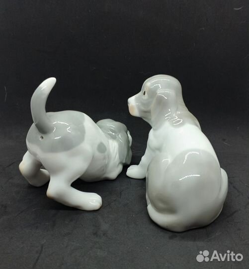 Винтажная статуэтка щенок, фарфор. Германия