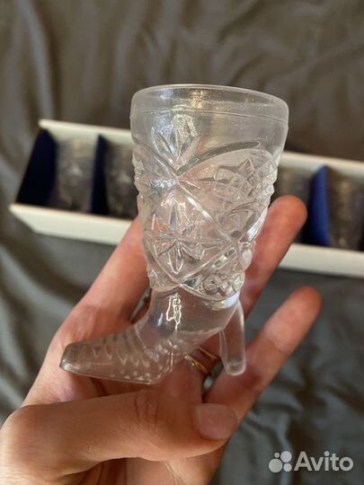 Рюмки СССР хрустальные сапожек