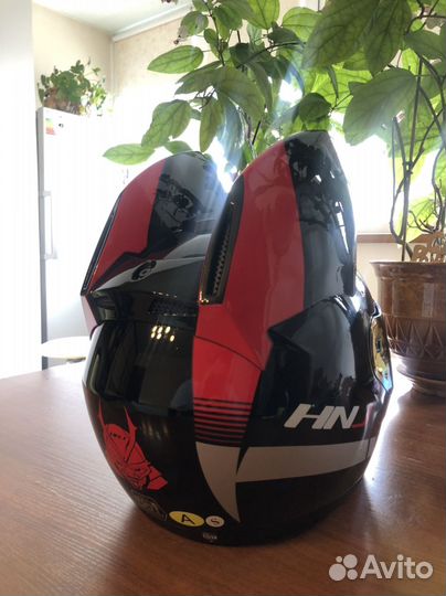 Мото шлем кошка HNJ Red cats