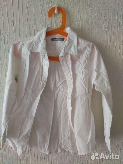 Рубашки белые 6/7 лет (2 шт)