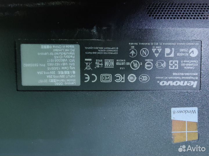Разбор ноутбука Lenovo g580 20157