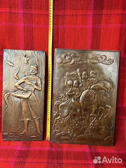 Картина медная чеканка панно СССР
